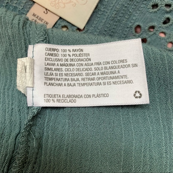 Knox Rose Boho Embroidered Tassel Tie Blouse Small - Picture 10 of 10